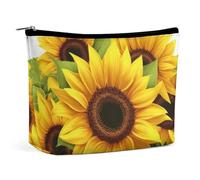 QMNBTES Sunflower Travel Makeup Bag Large Toiletry Bag for Women Waterproof Cosmetic Bags for Purse Portable Makeup Organizer Bags Cute Zipper Pouch Cosmetic Pouch Funny Travel Makeupbag