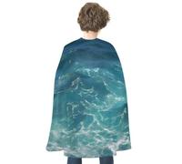 QMNBTES The Blue Sea Halloween Cape Adult Reversible Medieval Cloak Renaissance Costume for Cosplay Party Masquerade