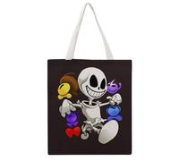 QMNBTES Undertail Canvas Tote Bag for Women Men Reusable Shopping Bags with Handles Quilted Utility Tote Casual Shoulder Handbag for Grocery Beach Work Gym Picnic Diaper