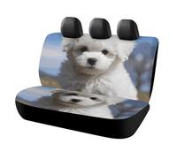 QMNBTES Universal Car Seat Cover, Waterproof Bichon Frise Dog Rear Seat Protector Non-Slip Carseat Covers Easy to Install Automotive Seat Covers & Accessories for Auto SUV Truck Van