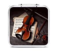 QMNBTES Violin Sheet Music Switch Game Case Switch Game Holder Cartridge Case Storage 12 Games & 2 Micro Sd Card Slots, Travel Carry Cases, Portable Games Card Storage, Hard Shell, Buckle Closure