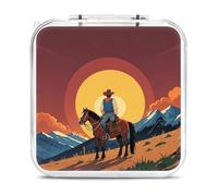 QMNBTES West Cowboy Switch Game Case Switch Game Holder Cartridge Case Storage 12 Games & 2 Micro Sd Card Slots, Travel Carry Cases, Portable Games Card Storage, Hard Shell, Buckle Closure
