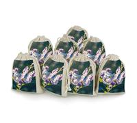 QMNBTES White Purple Butterflies Drawstring Gift Bags 8PCS Muslin Bags Drawstring Bags Muslin Bags Fabric Gift Bags Small Drawstring Bags Cloth Gift Bags Gift Wrap Bags Drawstring Gift Pouch