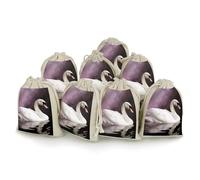 QMNBTES White Swan Drawstring Gift Bags 8PCS Muslin Bags Drawstring Bags Muslin Bags Fabric Gift Bags Small Drawstring Bags Cloth Gift Bags Gift Wrap Bags Drawstring Gift Pouch