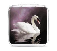 QMNBTES White Swan Switch Game Case Switch Game Holder Cartridge Case Storage 12 Games & 2 Micro Sd Card Slots, Travel Carry Cases, Portable Games Card Storage, Hard Shell, Buckle Closure
