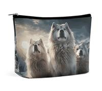 QMNBTES Wolf Tribe Travel Makeup Bag Large Toiletry Bag for Women Waterproof Cosmetic Bags for Purse Portable Makeup Organizer Bags Cute Zipper Pouch Cosmetic Pouch Funny Travel Makeupbag