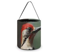 QMNBTES Woodpecker Halloween Tote Treat Bags Reusable Goodie Candy Bags with Handle Large Snack Baggies Tote Bucket for Gifts Wrapping Holiday Party Favor Supplies