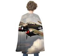 QMNBTES World War 2 Aircraft Halloween Cape Adult Reversible Medieval Cloak Renaissance Costume for Cosplay Party Masquerade