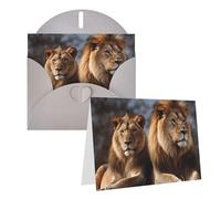 QMNEHJ Greeting Card Thank You Cards with Envelopes Blank Note Cards 4x6 in Birthday Cards Two lions Wedding Cards Sympathy Cards Funny Thinking of You Cards for All Occasions