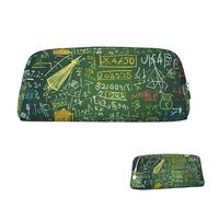 QMNEHJ Pencil Case Large Capacity Pencil Pouch PU Leather Pen Case Math Question Small Zipper Stationery Pouch Aesthetic Pen Bag Cute Pencil Box Portable Makeup Pouch for Men Women