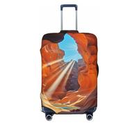 QMNEHJ Travel Luggage Cover Antelope Canyon Suitcase Cover Protector Elastic Luggage Protector Anti-Scratch Travel Baggage Covers Waterproof Suitcase Sleeve Fits 18-32 Inch Suitcases, Black, XL