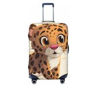 QMNEHJ Travel Luggage Cover Cute Jaguar Suitcase Cover Protector Elastic Luggage Protector Anti-Scratch Travel Baggage Covers Waterproof Suitcase Sleeve Fits 18-32 Inch Suitcases, Black, XL