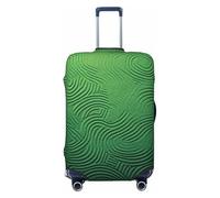QMNEHJ Travel Luggage Cover Green Curve Texture Suitcase Cover Protector Elastic Luggage Protector Anti-Scratch Travel Baggage Covers Waterproof Suitcase Sleeve Fits 18-32 Inch Suitcases, Black, L