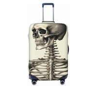 QMNEHJ Travel Luggage Cover Human Skeleton Suitcase Cover Protector Elastic Luggage Protector Anti-Scratch Travel Baggage Covers Waterproof Suitcase Sleeve Fits 18-32 Inch Suitcases, Black, M