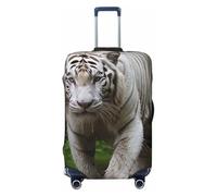 QMNEHJ Travel Luggage Cover Majestic White Bengal Tiger Suitcase Cover Protector Elastic Luggage Protector Anti-Scratch Travel Baggage Covers Waterproof Suitcase Sleeve Fits 18-32 Inch Suitcases