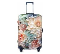 QMNEHJ Travel Luggage Cover Modern Bohemia Flower Suitcase Cover Protector Elastic Luggage Protector Anti-Scratch Travel Baggage Covers Waterproof Suitcase Sleeve Fits 18-32 Inch Suitcases, Black, M