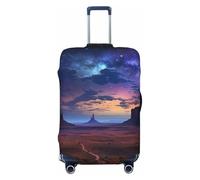 QMNEHJ Travel Luggage Cover Monument Valley Landscape Suitcase Cover Protector Elastic Luggage Protector Anti-Scratch Travel Baggage Covers Waterproof Suitcase Sleeve Fits 18-32 Inch Suitcases, Black
