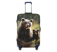 QMNEHJ Travel Luggage Cover Mother Brown Bears Protect Cubs Suitcase Cover Protector Elastic Luggage Protector Anti-Scratch Travel Baggage Covers Waterproof Suitcase Sleeve Fits 18-32 Inch Suitcases