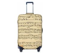 QMNEHJ Travel Luggage Cover Music Notes on Old Paper Suitcase Cover Protector Elastic Luggage Protector Anti-Scratch Travel Baggage Covers Waterproof Suitcase Sleeve Fits 18-32 Inch Suitcases, Black