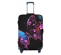 QMNEHJ Travel Luggage Cover Nice Butterfly Suitcase Cover Protector Elastic Luggage Protector Anti-Scratch Travel Baggage Covers Waterproof Suitcase Sleeve Fits 18-32 Inch Suitcases, Black, L