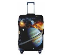 QMNEHJ Travel Luggage Cover Planet Jupiter Suitcase Cover Protector Elastic Luggage Protector Anti-Scratch Travel Baggage Covers Waterproof Suitcase Sleeve Fits 18-32 Inch Suitcases, Black, XL