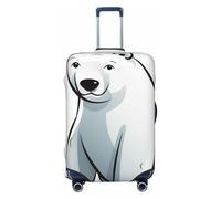QMNEHJ Travel Luggage Cover Polar Bear Suitcase Cover Protector Elastic Luggage Protector Anti-Scratch Travel Baggage Covers Waterproof Suitcase Sleeve Fits 18-32 Inch Suitcases, Black, S
