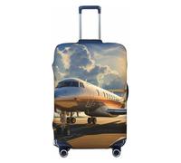 QMNEHJ Travel Luggage Cover Private Plane Suitcase Cover Protector Elastic Luggage Protector Anti-Scratch Travel Baggage Covers Waterproof Suitcase Sleeve Fits 18-32 Inch Suitcases, Black, S