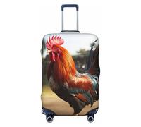 QMNEHJ Travel Luggage Cover Proud Rooster Suitcase Cover Protector Elastic Luggage Protector Anti-Scratch Travel Baggage Covers Waterproof Suitcase Sleeve Fits 18-32 Inch Suitcases, Black, M