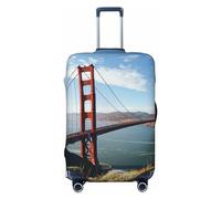 QMNEHJ Travel Luggage Cover San Francisco Golden Gate Bridge Suitcase Cover Protector Elastic Luggage Protector Anti-Scratch Travel Baggage Covers Waterproof Suitcase Sleeve Fits 18-32 Inch Suitcases