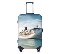 QMNEHJ Travel Luggage Cover Seaside Cruise Ship Suitcase Cover Protector Elastic Luggage Protector Anti-Scratch Travel Baggage Covers Waterproof Suitcase Sleeve Fits 18-32 Inch Suitcases, Black, XL
