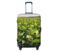 QMNEHJ Travel Luggage Cover Soybean Field Suitcase Cover Protector Elastic Luggage Protector Anti-Scratch Travel Baggage Covers Waterproof Suitcase Sleeve Fits 18-32 Inch Suitcases, Black, L
