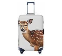 QMNEHJ Travel Luggage Cover Spotted Deer Suitcase Cover Protector Elastic Luggage Protector Anti-Scratch Travel Baggage Covers Waterproof Suitcase Sleeve Fits 18-32 Inch Suitcases, Black, XL