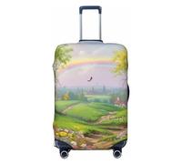 QMNEHJ Travel Luggage Cover Spring Landscape Suitcase Cover Protector Elastic Luggage Protector Anti-Scratch Travel Baggage Covers Waterproof Suitcase Sleeve Fits 18-32 Inch Suitcases, Black, S