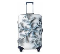 QMNEHJ Travel Luggage Cover Transparent snowflake Suitcase Cover Protector Elastic Luggage Protector Anti-Scratch Travel Baggage Covers Waterproof Suitcase Sleeve Fits 18-32 Inch Suitcases, Black, XL