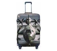 QMNEHJ Travel Luggage Cover US Army Plane Suitcase Cover Protector Elastic Luggage Protector Anti-Scratch Travel Baggage Covers Waterproof Suitcase Sleeve Fits 18-32 Inch Suitcases, Black, M