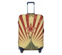 QMNEHJ Travel Luggage Cover Vintage Circus Background Suitcase Cover Protector Elastic Luggage Protector Anti-Scratch Travel Baggage Covers Waterproof Suitcase Sleeve Fits 18-32 Inch Suitcases, Black