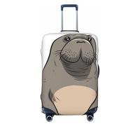 QMNEHJ Travel Luggage Cover Walrus Suitcase Cover Protector Elastic Luggage Protector Anti-Scratch Travel Baggage Covers Waterproof Suitcase Sleeve Fits 18-32 Inch Suitcases, Black, S