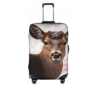 QMNEHJ Travel Luggage Cover Wild Animals Deer Suitcase Cover Protector Elastic Luggage Protector Anti-Scratch Travel Baggage Covers Waterproof Suitcase Sleeve Fits 18-32 Inch Suitcases, Black, M