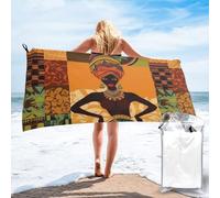 QMNKLET African Woman Bath Towel Super Absorbent Quick Dry Bathroom Towel Sand Free Microfiber Beach Towels for Bathroom, Gym, Spa and Hotel Towel 27.5"X55"