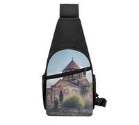 QMNKLET Sling Backpack Crossbody Sling Bag Armenian Church Chest Bag Daypack Fanny Pack Cross Body Bag for Outdoors Hiking, Black, One Size