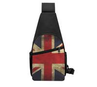 QMNKLET Sling Backpack Crossbody Sling Bag British Flag Chest Bag Daypack Fanny Pack Cross Body Bag for Outdoors Hiking, Black, One Size