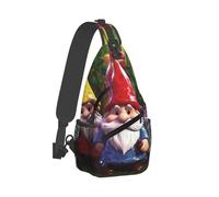 QMNKLET Sling Backpack Crossbody Sling Bag Colorful Gnomes Chest Bag Daypack Fanny Pack Cross Body Bag for Outdoors Hiking, Black, One Size