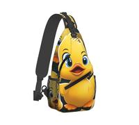 QMNKLET Sling Backpack Crossbody Sling Bag Cute Duck Animal Chest Bag Daypack Fanny Pack Cross Body Bag for Outdoors Hiking, Black, One Size