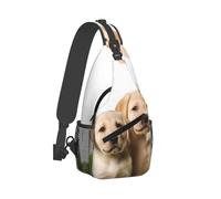 QMNKLET Sling Backpack Crossbody Sling Bag Funny Labrador Puppy Dog Chest Bag Daypack Fanny Pack Cross Body Bag for Outdoors Hiking, Black, One Size