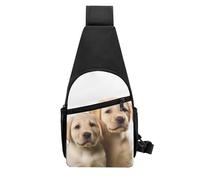 QMNKLET Sling Backpack Crossbody Sling Bag Funny Labrador Puppy Dog Chest Bag Daypack Fanny Pack Cross Body Bag for Outdoors Hiking, Black, One Size