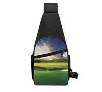QMNKLET Sling Backpack Crossbody Sling Bag Golf Course Chest Bag Daypack Fanny Pack Cross Body Bag for Outdoors Hiking, Black, One Size
