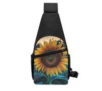 QMNKLET Sling Backpack Crossbody Sling Bag The most beautiful sunflower Chest Bag Daypack Fanny Pack Cross Body Bag for Outdoors Hiking, Black, One Size