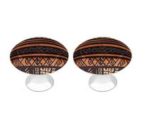 QMNLKH African Mud Cloth Tribal Cabinet Knobs for Home, Round Drawer Pulls for Kitchen, Personalized Cupboard Handles with Screw, Fashion Dresser Knobs for Office, Drawer Handles, 2 Packs