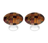 QMNLKH African Style Patchwork Cabinet Knobs for Home, Round Drawer Pulls for Kitchen, Personalized Cupboard Handles with Screw, Fashion Dresser Knobs for Office, Drawer Handles, 2 Packs