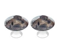 QMNLKH Armenian Church Cabinet Knobs for Home, Round Drawer Pulls for Kitchen, Personalized Cupboard Handles with Screw, Fashion Dresser Knobs for Office, Drawer Handles, 2 Packs